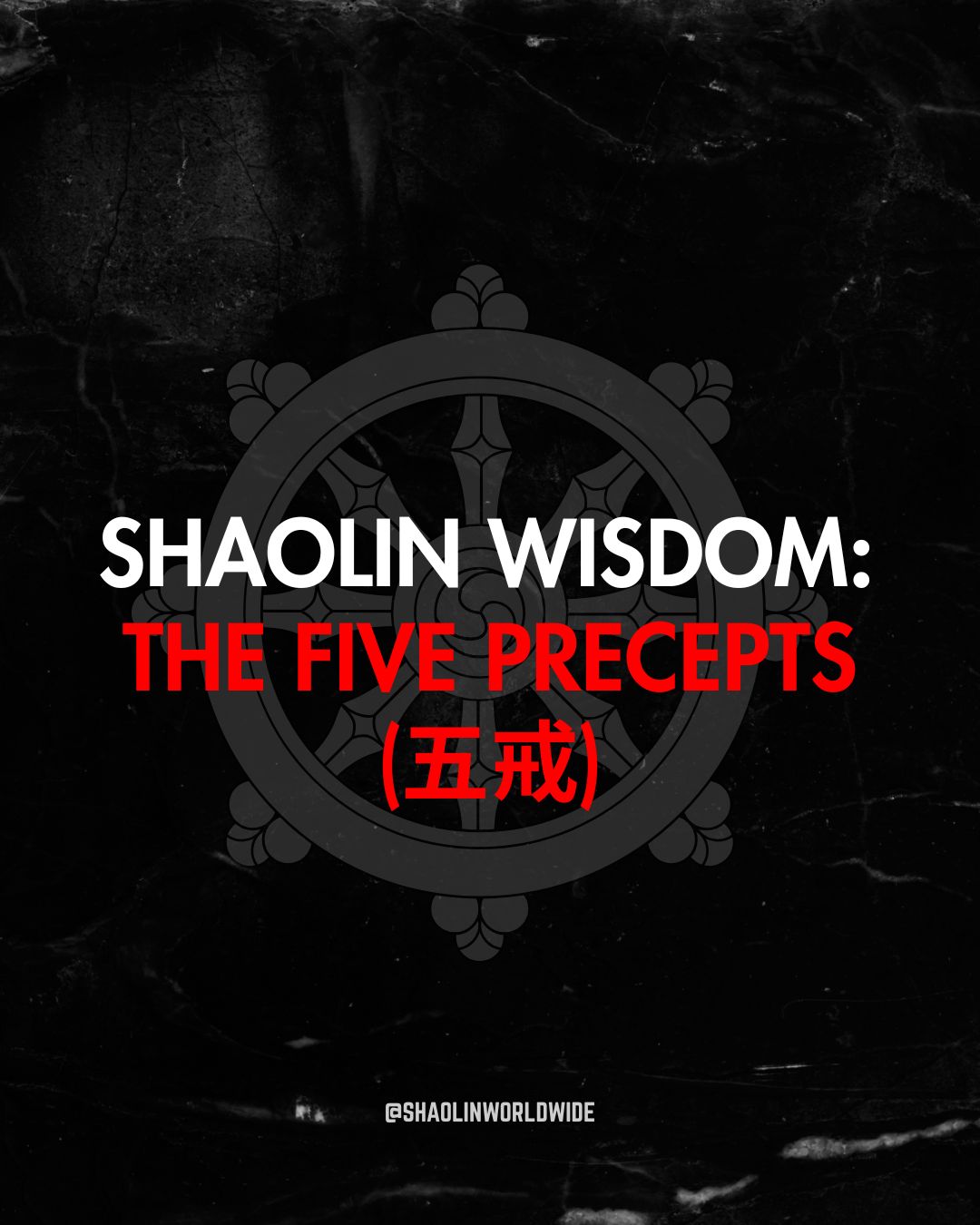 Shaolin Wisdom:  The Five Precepts (五戒)